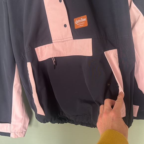 Kari Traa Women’s Waterproof Windbreaker anorak Jacket Navy and Pink Colorblock - Picture 7 of 9